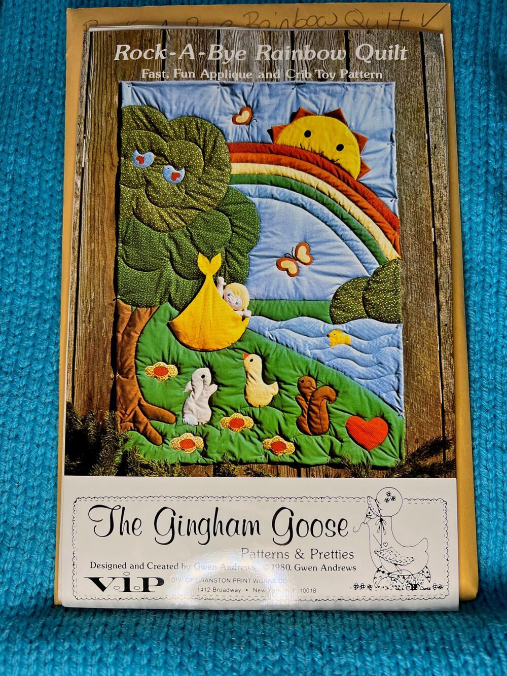 Quilt Sewing pattern Rock A Bye baby rainbow quilt 45in x 60in